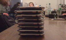 A stack of iPhones