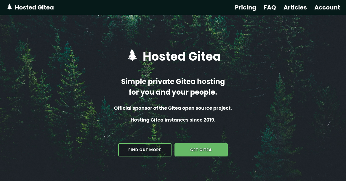 Hosted Gitea website