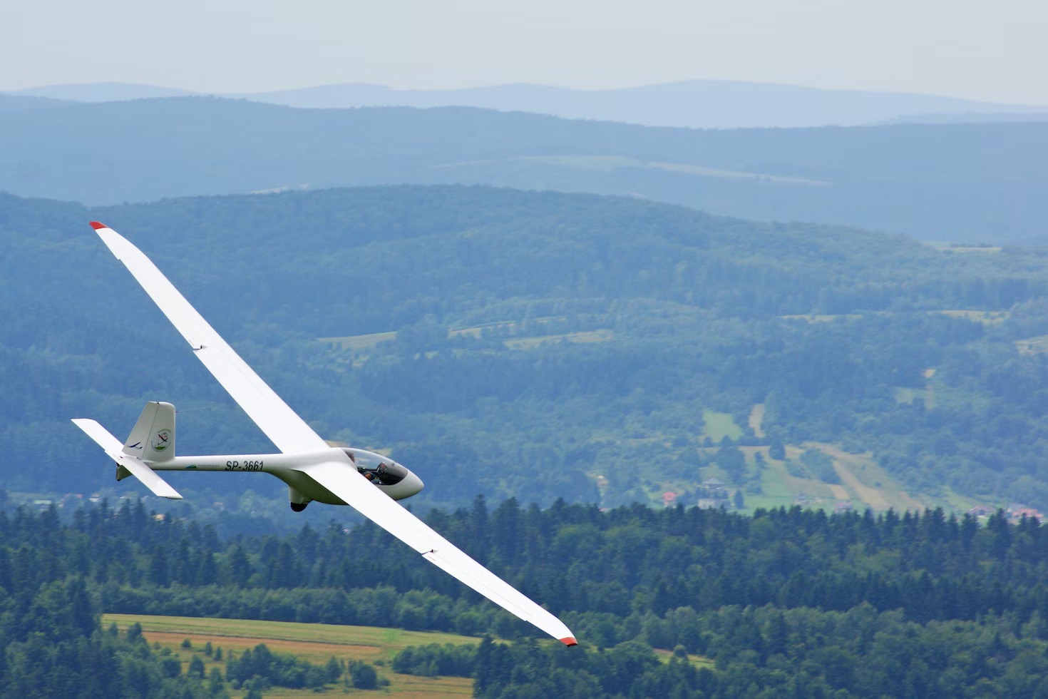 Photograph of a glider in the air
