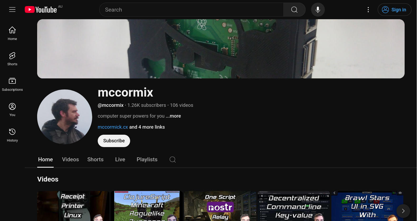 @mccormix YouTube channel