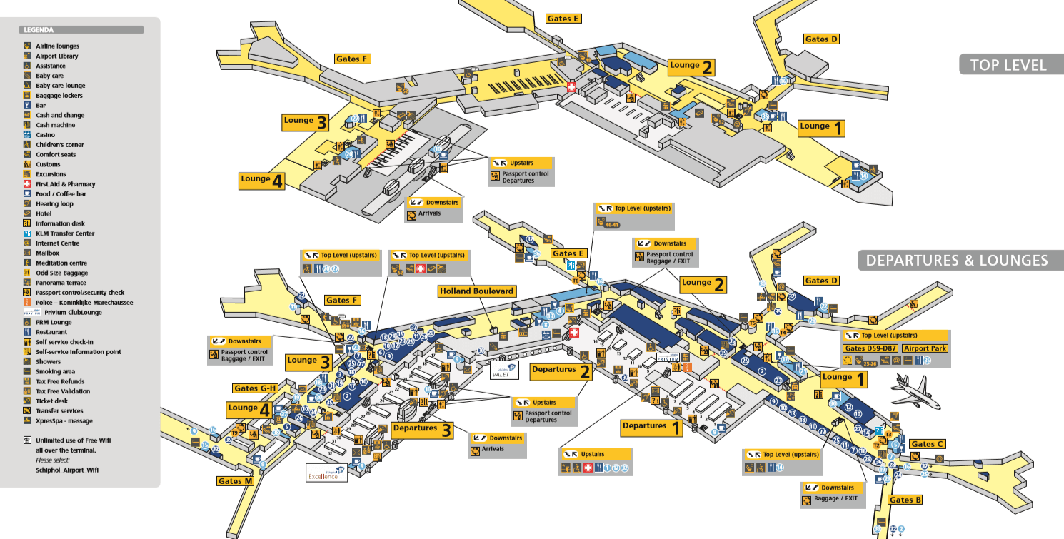 Amsterdam airport map